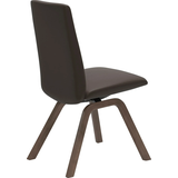 Polsterstuhl STRESSLESS "Laurel", braun (braun batick, walnuss), B:49cm H:92cm T:59cm, Leder BATICK: BATICK ist ein leicht korrigiertes, durchgefärbtes und genarbtes Möbelleder, bei dem die meisten Unebenheiten und Spuren in der Regel entfernt wurden., Stühle, Polsterstuhl, Low Back, Größe M, mit schräggestellten Beinen in Walnuss