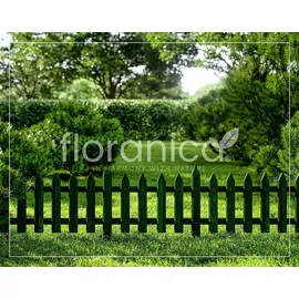 Pemicont Floranica Steckzaun Gartenzaun Kiefer 1 stk 20 x 100 cm Grün Metallstäben Begrenzungszaun Dekorative Beeteinfassung Beetumrandung - Grün