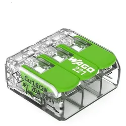 Wago Verbindungsklemme Green Range 3 Leiter 4gmm transparent