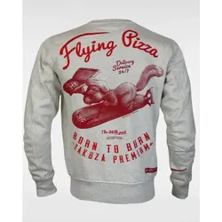 Yakuza Premium Sweatshirt Flying Pizza Light Grey L