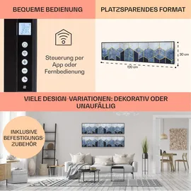Klarstein Infrarotheizung mit Thermostat, 350W Elektroheizung, Smart Home Bild-Infrarotheizung zur Wandmontage, IR mit IoT/WiFi App-Control, Feucht... - Blau