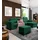 Fun Möbel Ecksofa Schlafsofa inkl. Hocker CANTON Stoff Camelia Grün Ottomane Rechts
