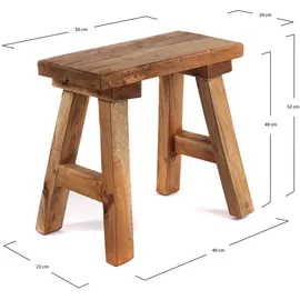 DESIGN DELIGHTS Hocker Rustico Holz 50 x 52 x 24 cm Mahagoni