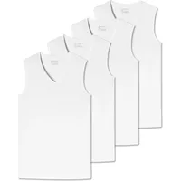 SCHIESSER Herren Shirt, 4PACK Tank Top, Weiss, M