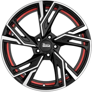 MAM RS5 Black Front Polish Red Inside 7x16 ET40 5x112 ML66.6