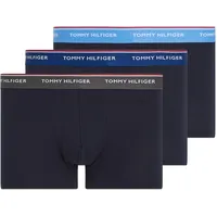 Tommy Hilfiger Trunk "3P WB TRUNK", Herren, Gr. M (50), blau (blau spell, anchor blau, schwarz ash), Jersey, Obermaterial: 95% Baumwolle, 5% Elasthan, TOMMY HILFIGER UNDERWEAR, unifarben, körpernah, Unterhosen, mit Logo-Elastikbund