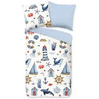 Good Morning Kinderbettwäsche »Ahoy«, 100% Baumwolle, Reißverschluss, Wendeoptik, Baby,