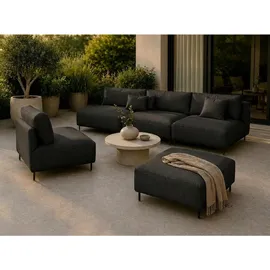 A&J MöbelLand Gartenlounge-Set 3-tlg. Loungeset schwarz