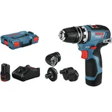 Bosch Professional Akku-Bohrschrauber GSR 12V-35 FC mit 2x Akku 3 Ah & 4 Aufsätze - in L-BOXX 102 - 06019H3000