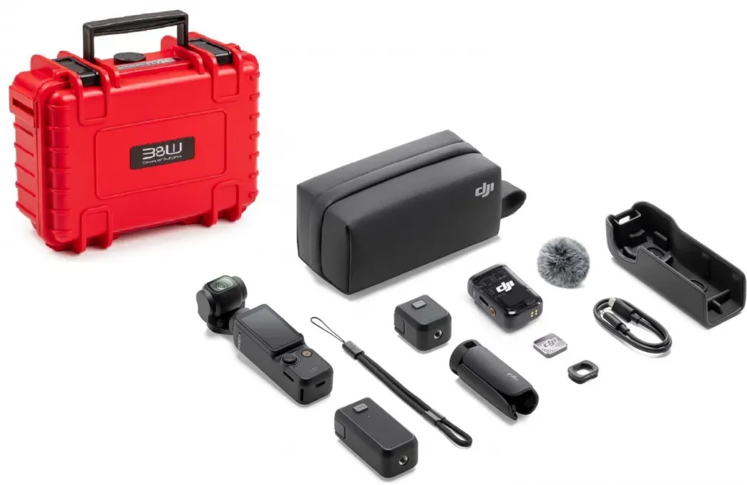 DJI Osmo Pocket 3 Creator Combo + B&W Case Typ 500 Rot