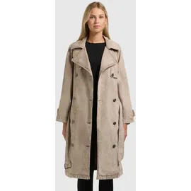 khujo Trenchcoat "ENZA", Damen, Gr. L, beige (latte braun), Web, 100% Baumwolle, regular fit knielang, Raglanärmel abgesteppte Kante verstellbar, Mäntel