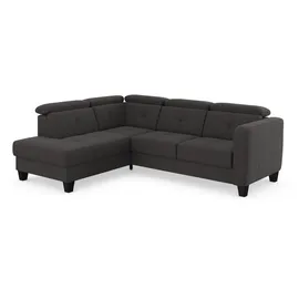 sit&more Ecksofa SIT & MORE "Belluci L-Form", grau (fango), B:249cm H:85cm T:195cm, Sofas, Ecksofa, inklusive Federkern, wahlweise mit Bettfunktion und Bettkasten
