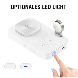 4smarts Qi2 Ladestation Trident mit Charger für Apple Watch, weiß
