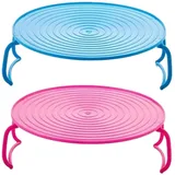 Tablett Für Mikrowelle - Mikrowelle Platte Stapler Kunststoff Backofen Tablett Dampf Regal Dampf Tablett Platte Dämpfen Stand Kunststoff Dampfgarer Mikrowelle Backblech, Mikrowelle Zubehör (2 Stück)