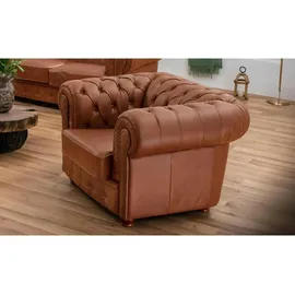 Max Winzer Sessel Norwin Leder 110 x 74 x 0 cm Braun