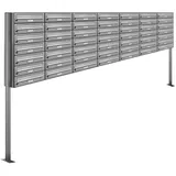 AL Briefkastensysteme 49 Fächer Premium Edelstahl Stand Briefkasten Anlage für Post A4 modern, robust, wetterfest, Artikelnummer: 132V49S7