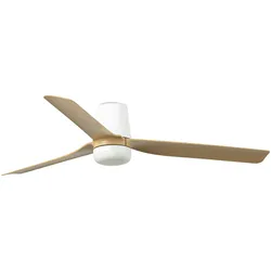 Faro PUNT TUB M LED DC-Ventilator in Weiß/hellem Holz
