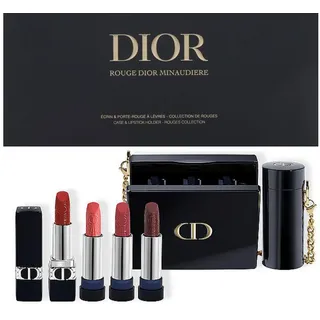 Dior Lippenstift DIOR Geschenkset 2025 - Rouge Dior Minaudière - Etui + 4 Lippenstifte, Limitierte Auflage, edles Minaudière-Etui, 4 Lippenstifte rot