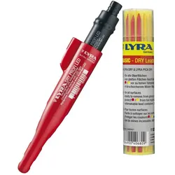 LYRA Tieflochmarker Lyra Dry Profi LED - Dry Profi LED inkl. Ersatzminen graphit/rot/gelb