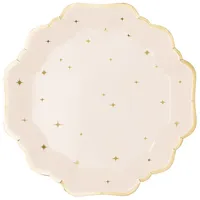 Partydeco Pappteller 21 cm 6 St. Creme/Gold