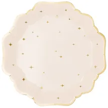 Partydeco Pappteller 21 cm 6 St. Creme/Gold