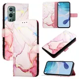 nancencen für OnePlus 9 Pro Hülle, PU Leder Handyhülle Kapphülle mit Kartenfach Magnetisch Rundumschutz Mode Marmormuster Handytasche Case Handytasche Case, Roségold