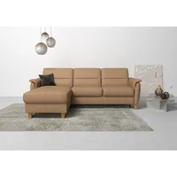 Home Affaire Ecksofa »Palmera L-Form«, Federkern, wahlweise mit Bettfunktion und mit/ohne Bettkasten, braun