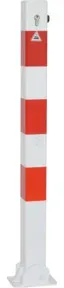 Schake Absperrpfosten Typ 470UZH, umlegbar, zum Einbetonieren + Profilzylinder, 70x70mm, feuerverzinkt