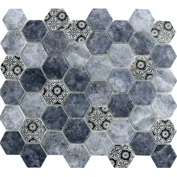 Premium Mosaic Glasmosaik azul 28x32 cm matt PATCHWORK45AZ