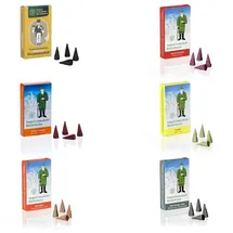 Crottendorfer Räucherkerzen Bergmann 6er Set - Bergmannsduft + Sandel + Winter-Orange + Vanille + Zimtapfel + 2 Königsduft - 144 Stück - Größe: M - Made in Germany