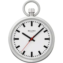 Taschenuhr REGENT "P776", silber (edelstahlfarben), Taschenuhren, Damen, Quarzuhr, Herrenuhr, Mineralglas, analog