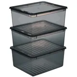 keeeper Aufbewahrungsboxen mit Air Control System, 3-teiliges Set, 3 x 11 l, Bea, Transparent