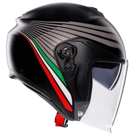 AGV Irides Bologna Jethelm - Matt Schwarz/Grau/Rot/Grün / XS