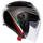 AGV Irides Bologna Jethelm - Matt Schwarz/Grau/Rot/Grün / XS