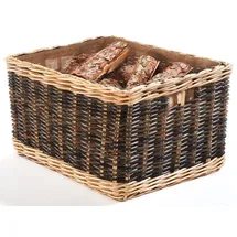 Kobolo Kaminholzkorb Rattan 0,35 m mit abnehmbarem Jutestoff braun