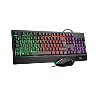 Rii Gaming Tastatur und Maus Set, Maus und Tastatur, RGB Hintergrundbeleuchtung QWERTZ (DE-Layout), Regenbogen Farben Beleuchtete USB Wasserdicht mit 3200 DPI für Pro PC Gamer