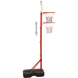 vidaXL Tragbares Basketball-Spielset Weiß/Rot 138,5 -166 cm
