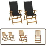 Garten-Liegestühle 2 Stk. mit Kissen Akazie Massivholz - Gartensaison - Gartenmöbel - Holzsessel - Liegesessel - Outdoor Möbel