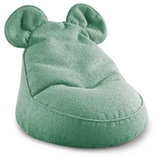 gutekissen Gutekissen® Kinder Sitzsack „Miki“ mit Ohren – Bequemer Montessori Sitzkissen, extra weich und gemütlich fürs Kinderzimmer und Spielzimmer, ideal zum Lesen, Spielen und Entspannen (Grün,
