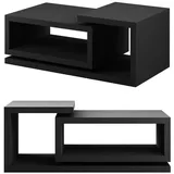 Lomadox - Couchtisch Bexley-83 In Schwarz Matt, B/h/t: Ca. 120/40/60 Cm