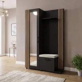 WFL GROUP Linaro Sitzbank 137x42x207 cm Schwarz