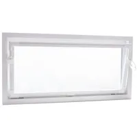 ACO Severin Ahlmann GmbH & Co. KG Kellerfenster Einfachglas ESG Kunststoff Kippfenster weiß, Größe: 80x50cm, wärmeisolierend, Schutzgitter nachrüstbar weiß 80 cm x 50 cm