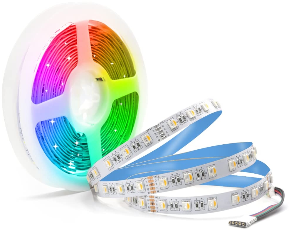 Arotelicht 24V 5M LED Strip RGBW 4 in 1 LED Streifen LED Band 5050SMD RGBWW RGB+Warmweiss, 300 LEDs LED Licht Streifen Lichtband Leiste Band Beleuchtung Deko Lichter, 60LEDs/M LED stripes