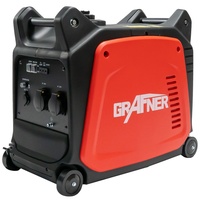 Grafner Inverter Stromerzeuger 3100 W (2,8 KW Dauerleistung), Benzinbetrieb 4 Takt, 2x 230V, Invertertechnologie für empfindliche Geräte, mit Rä...