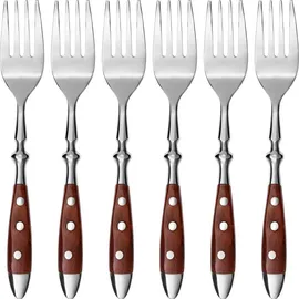 Gräwe Dessertgabel, Serie Nürnberg, 6er Set, braune Griffe