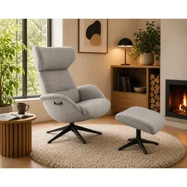 flexlux Relaxsessel FLEXLUX Polyester 90 x 107 x 89 cm Grau mit Kopfteil
