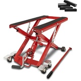 ConStands-Motorrad Hebebühne für Scherenheber Hydraulisch XL inkl. Distanzstöcke 500 kg Rot