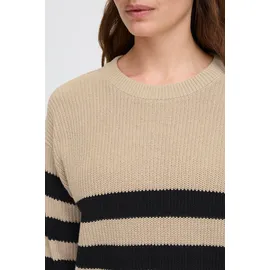 Oxmo Strickpullover mit Streifen Beige S