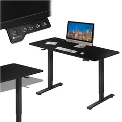 Juskys Höhenverstellbarer Schreibtisch Office Stand 120x60cm - elektrisch, Memory-Funktion - Schwarz
