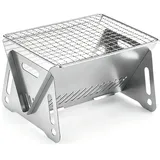 Mini Grill, Klappgrill für Camping Grill, Portable Edelstahl Campinggrill, Picknickgrill Holzkohlegrill, für Kochen, Campen, Wandern und Picknicken